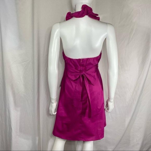 I.N. San Francisco Fuchsia Frilled Halter Dress - Picture 4 of 12